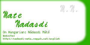 mate nadasdi business card